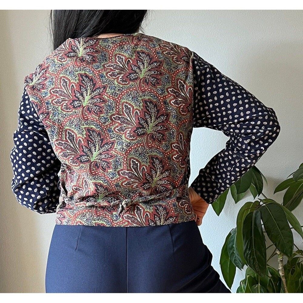vtg 80s‎ album by Kenzo corduroy jacket paisley blue retro top Medium - Picture 6 of 9